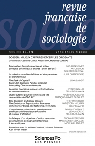 REVUE FRANCAISE DE SOCIOLOGIE T64-1/2 - MILIEUX D'AFFAIRES E
