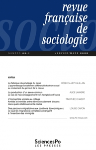 REVUE FRANCAISE DE SOCIOLOGIE T63-1