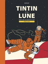 TINTIN - TINTIN ET LA LUNE - DOUBLE ALBUM : OBJECTIF LUNE - ON A MARCHE SUR LA LUNE