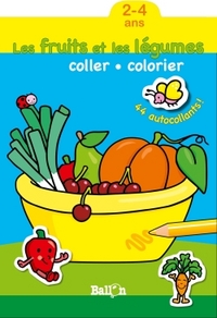 Coller et colorier les fruits et légumes (2-4 ans)