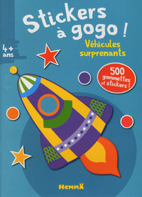 Stickers à gogo ! Véhicules surprenants (Fond bleu clair)