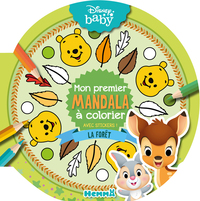DISNEY BABY - MON PREMIER MANDALA A COLORIER - LA FORET - AVEC STICKERS !