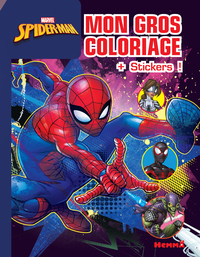 Marvel Spider-Man - Mon gros coloriage + stickers ! (Fond bleu)