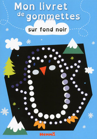 Mon livret de gommettes sur fond noir (Pingouin)