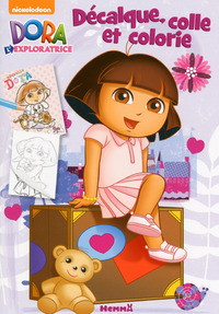 Dora l'Exploratrice Décalque, colle et colorie (Fond blanc)