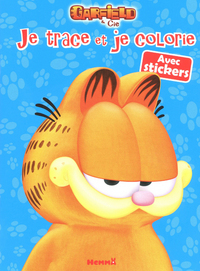 Garfield je trace et je colorie (fond bleu)
