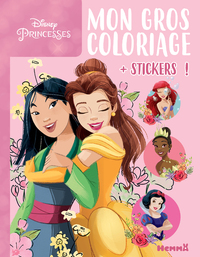 DISNEY PRINCESSES - MON GROS COLORIAGE + STICKERS ! - MULAN ET BELLE