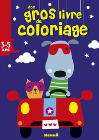 Mon gros livre de coloriage (Chien-chat dans voiture)