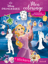 Disney Princesses - Mon coloriage - Retrouve les princesses - + stickers