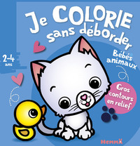 JE COLORIE SANS DEBORDER (2-4 ANS) - BEBES ANIMAUX (CHATON ET CANARD)