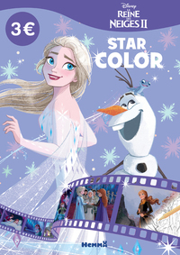DISNEY LA REINE DES NEIGES 2 - STAR COLOR - (ELSA ET OLAF FOND MAUVE)