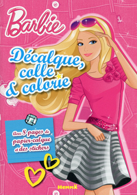 Barbie décalque, colle & colorie