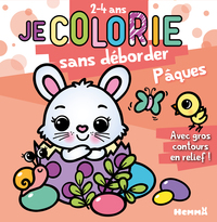 Je colorie sans déborder (2-4 ans) - Pâques (Lapin dans coquille mauve) T84
