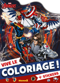 Marvel Avengers - Vive le coloriage ! (Falcon, le Soldat de l'Hiver, Captain Marvel) - + Stickers