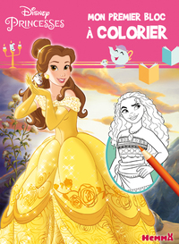 DISNEY PRINCESSES - MON PREMIER BLOC A COLORIER (BELLE) - VOL25
