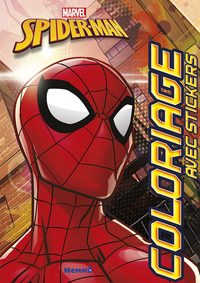 Marvel Spider-Man Coloriage avec stickers (Tête gros plan)