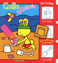 Tim à la plage colle et colorie