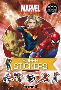 MARVEL - SUPER STICKERS (GROOT - CAPTAIN MARVEL - SPIDER-MAN)