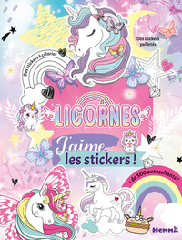J'aime les stickers - Licornes - + de 500 autocollants - Des stickers à colorier - Des stickers pailletés