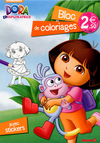 Dora l'exploratrice Bloc de coloriages avec stickers