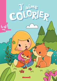 J'AIME COLORIER (4-6 ANS) - PETITE FILLE ET RENARDS