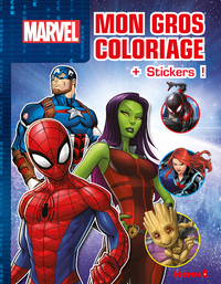 Marvel - Mon gros coloriage + stickers ! (Spider-Man, Gamora, Captain America)