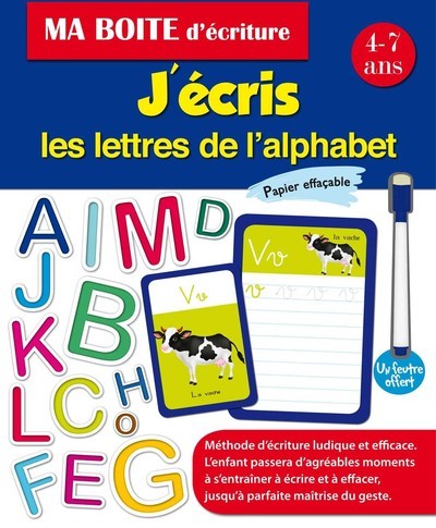 Activité Pré-écriture Maternelle Cavernedesjouets J'ecris Les Lettres 3-5 Ans - Fiches Ardoise Effacables Feutre - Alphabet, Graphismes - Set Educatif Jeux D'ecriture Carte Jeu éducatif Graphismes