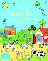 First English Words Sticker & Colouring Book