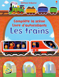 Les trains - Complète la scène - Livre d'autocollants