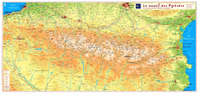 LE MASSIF DES PYRENEES ET LES CHEMINS VERS ST-JACQUES 62 X 42CM