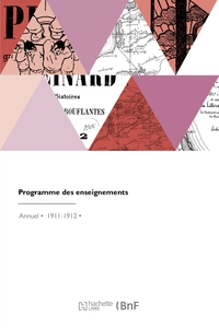 Programme des enseignements