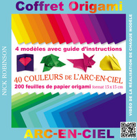Coffret Origami 40 Couleurs de l'Arc en ciel