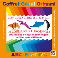 Coffret Géant Origami 20 Couleurs de l'Arc-en-ciel