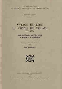 VOYAGE EN INDE DU COMTE DE MODAVE (1773-1776) - NOUVEAUX MEMOIRES SUR L'ETAT ACTUEL DU BENGALE ET DE