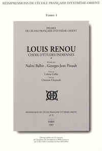 LOUIS RENOU - CHOIX D'ETUDES INDIENNES