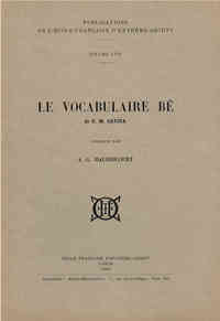 Le vocabulaire Bê de F. M. Savina (présenté par A. G. Haudricourt)
