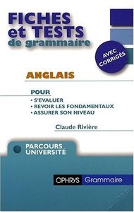 Fiches et tests de grammaire Anglais avec corrigés