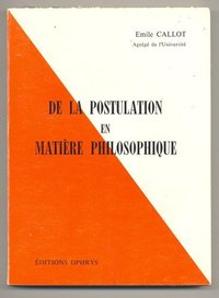 De la postulation en matiere philosophique