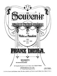 FRANZ DRDLA: SOUVENIR FOR VIOLIN AND PIANO