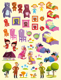 GOMMETTES ILLUSTREES - CONTES 12 PL