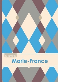 Le carnet de Marie-France - Lignes, 96p, A5 - Jacquard Bleu Gris Taupe