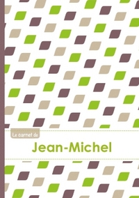 LE CARNET DE JEAN-MICHEL - LIGNES, 96P, A5 - PETALES VERT TAUPE GRIS