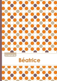 Le carnet de Béatrice - Lignes, 96p, A5 - Ronds Orange Gris Violet