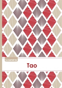 Le carnet de Tao - Lignes, 96p, A5 - Pétales Japonaises Violette Taupe Rouge