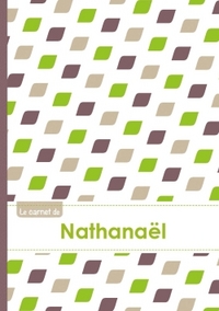 LE CARNET DE NATHANAEL - LIGNES, 96P, A5 - PETALES VERT TAUPE GRIS