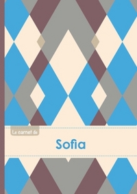 Le carnet de Sofia - Lignes, 96p, A5 - Jacquard Bleu Gris Taupe