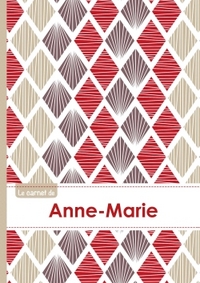 Le carnet d'Anne-Marie - Lignes, 96p, A5 - Pétales Japonaises Violette Taupe Rouge