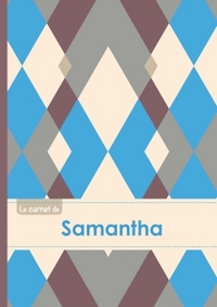 Le carnet de Samantha - Lignes, 96p, A5 - Jacquard Bleu Gris Taupe
