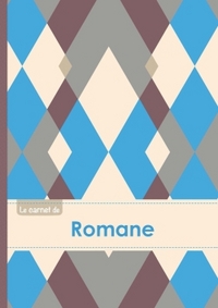 Le carnet de Romane - Lignes, 96p, A5 - Jacquard Bleu Gris Taupe
