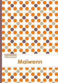 Le carnet de Maïwenn - Lignes, 96p, A5 - Ronds Orange Gris Violet